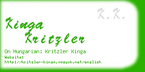 kinga kritzler business card